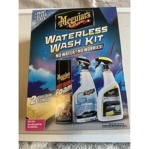 Meguiar's Waterless Car Wash Kit Tire Shine w/ Towels Gift For Him‎ Glass & Wax